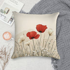 Red Poppies In Bloom Soft Bedroom Essential Throw Pillow