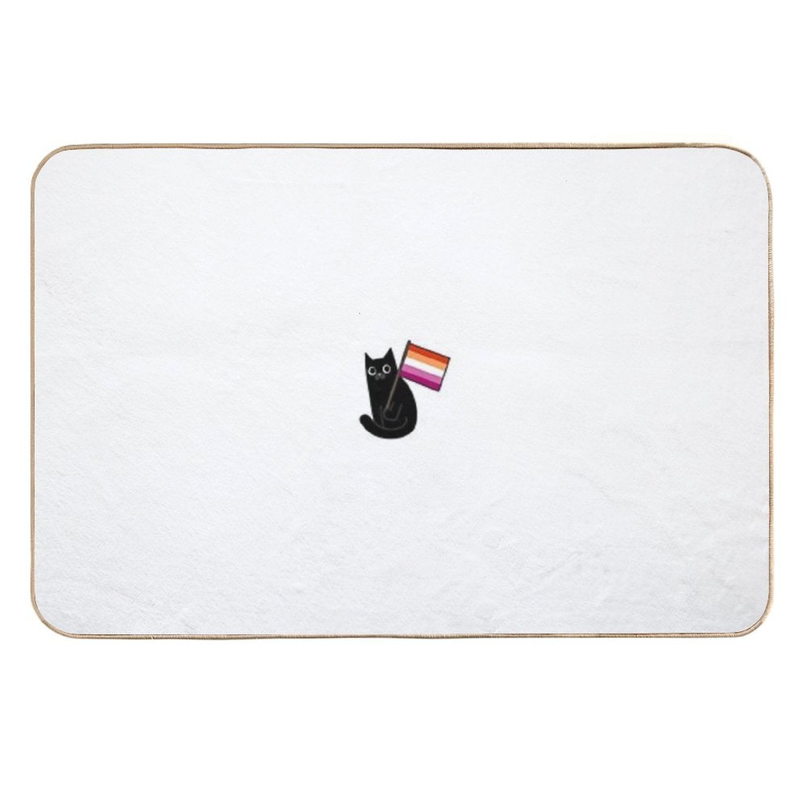 Lesbian Pride Flag Black Cat Sticker WLW  Versatile Bath Mat