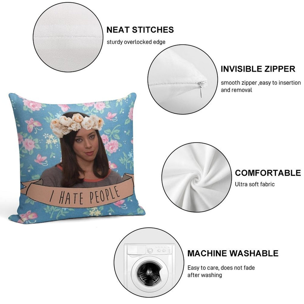 I Hate People - April Ludgate Soft Style Accent Throw Pillow