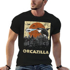 Orcazilla - Whale Lover Ocean Marine Biologist Whales  Ribbed Collar T-Shirt