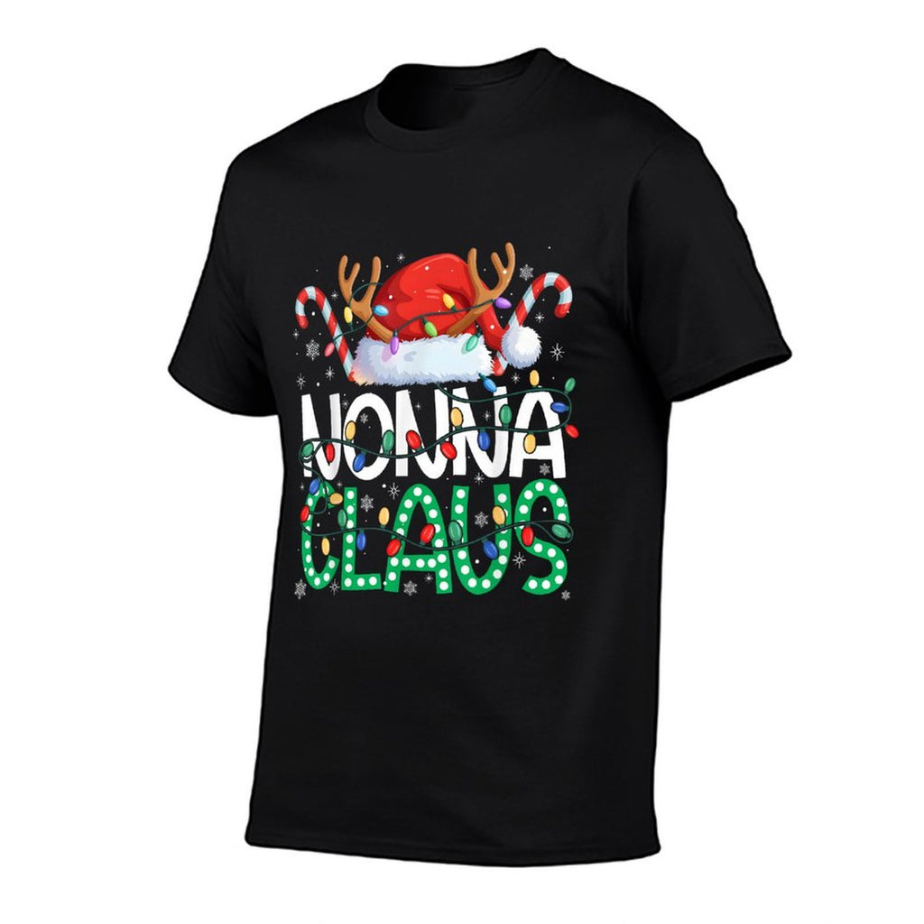 Nonna Claus Christmas Lights Pajama Family Matching Grandma  Quick-drying T-Shirt