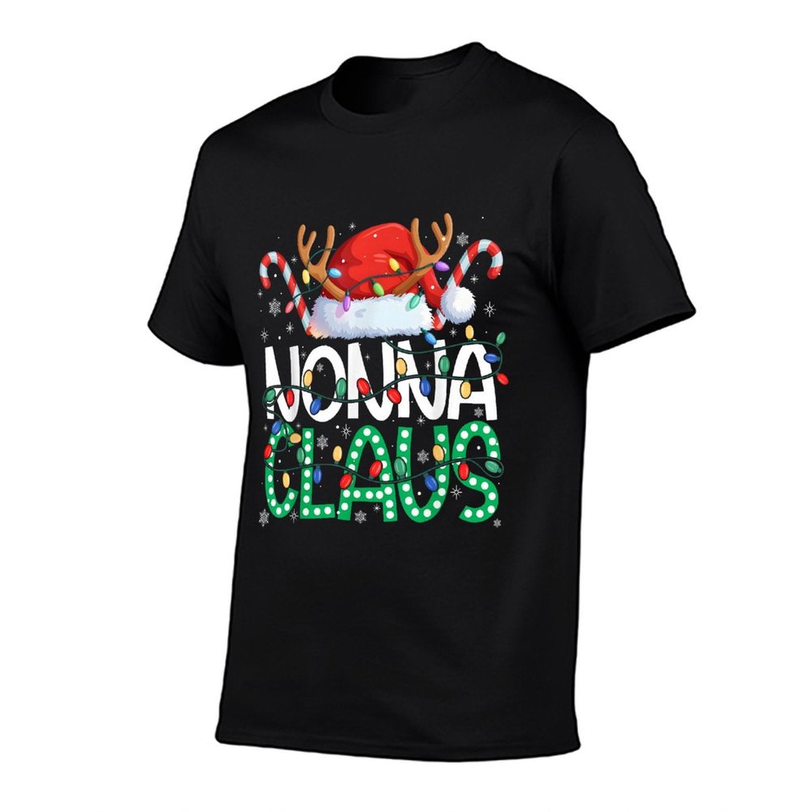 Nonna Claus Christmas Lights Pajama Family Matching Grandma  Quick-drying T-Shirt