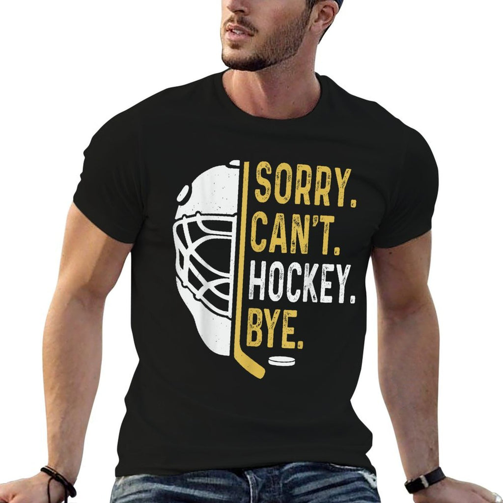 Sorry Cant Hockey Bye Vintage Retro Funny Hockey Players  Polyester Blend T-Shirt
