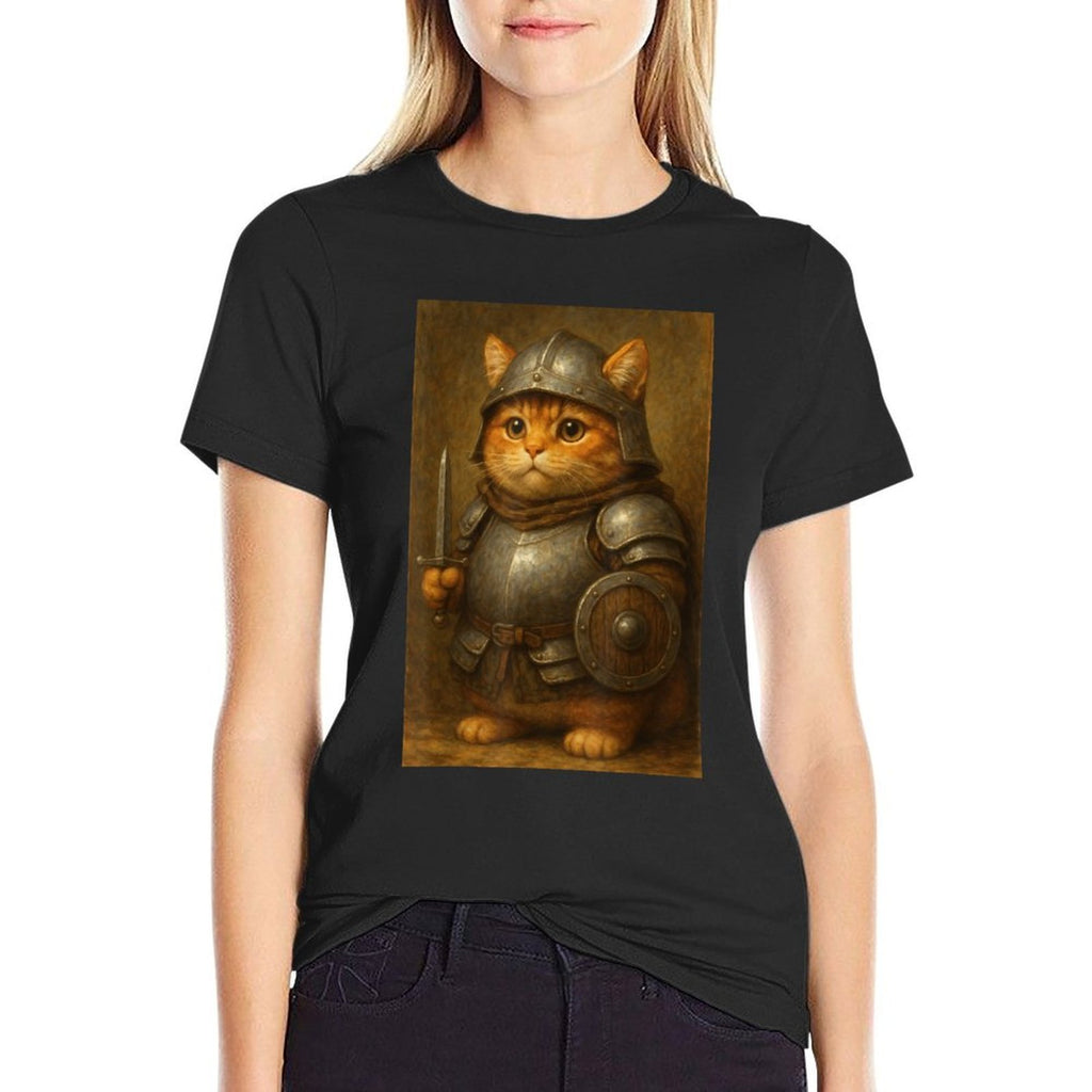 Cat Knight Funny Meme  Heathered Texture T-Shirt