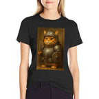 Cat Knight Funny Meme  Heathered Texture T-Shirt