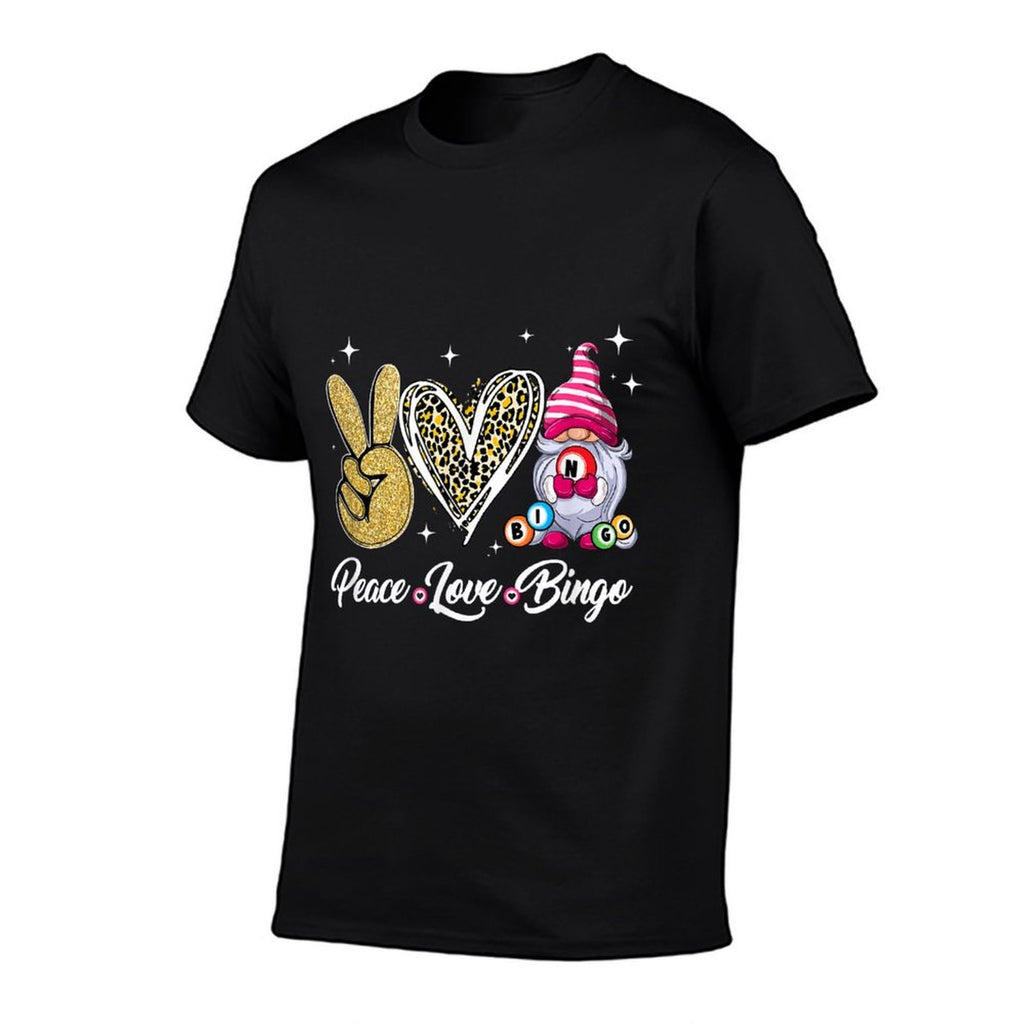 Peace Love Bingo Funny Lucky Design Bingo Gnome Lover Women  Eco-friendly Material T-Shirt