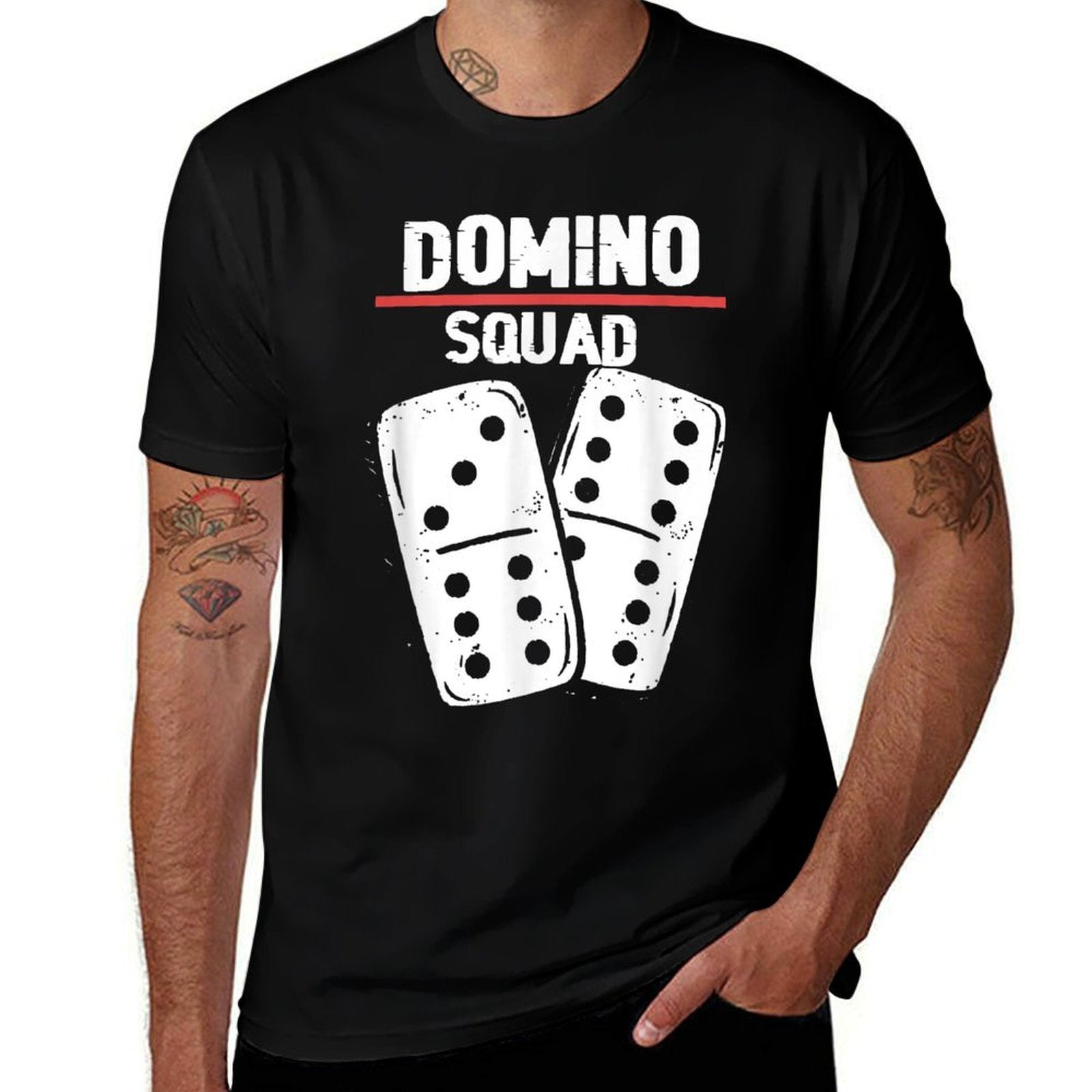 Domino Squad  Dominoes Bones  Domino Player  Durable T-Shirt