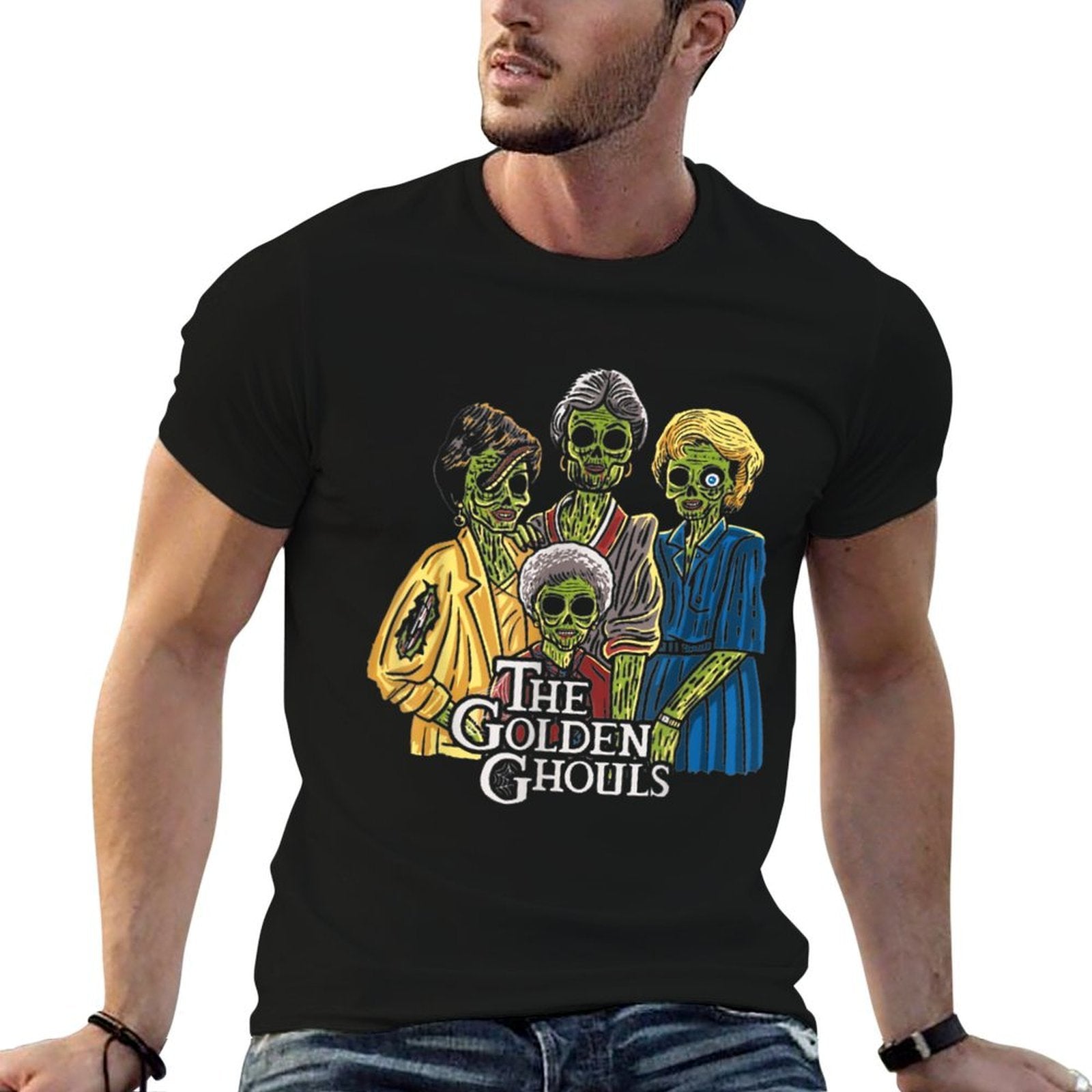 Vintage The Golden Ghouls Funny Gift For Men Women Halloween  High-quality Stitching T-Shirt