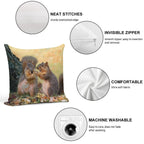 Squirrel Talk Soft Fade-Resistant Throw Pillow