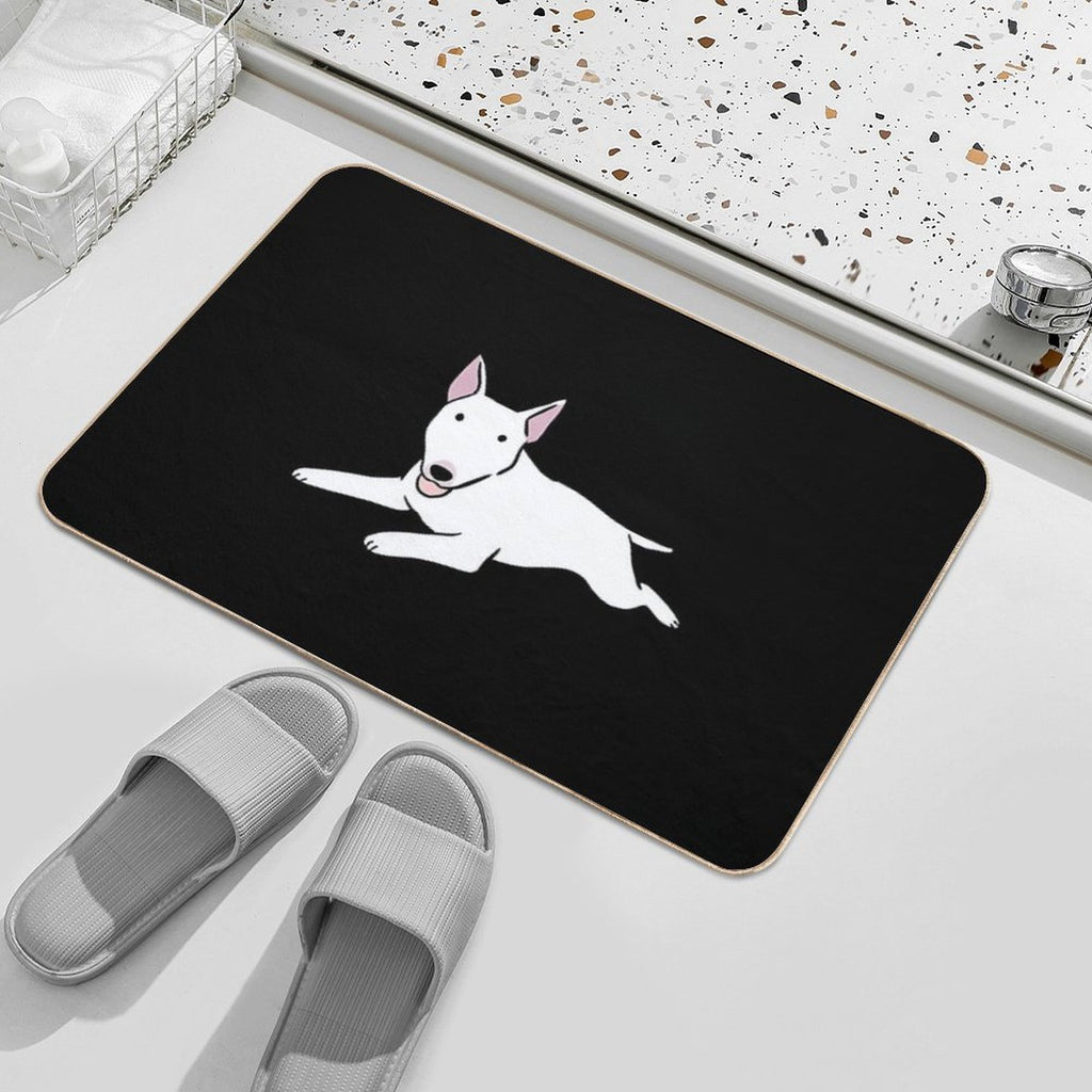Bull Terrier Dog Cute Illustration  Pet-Safe Bath Mat