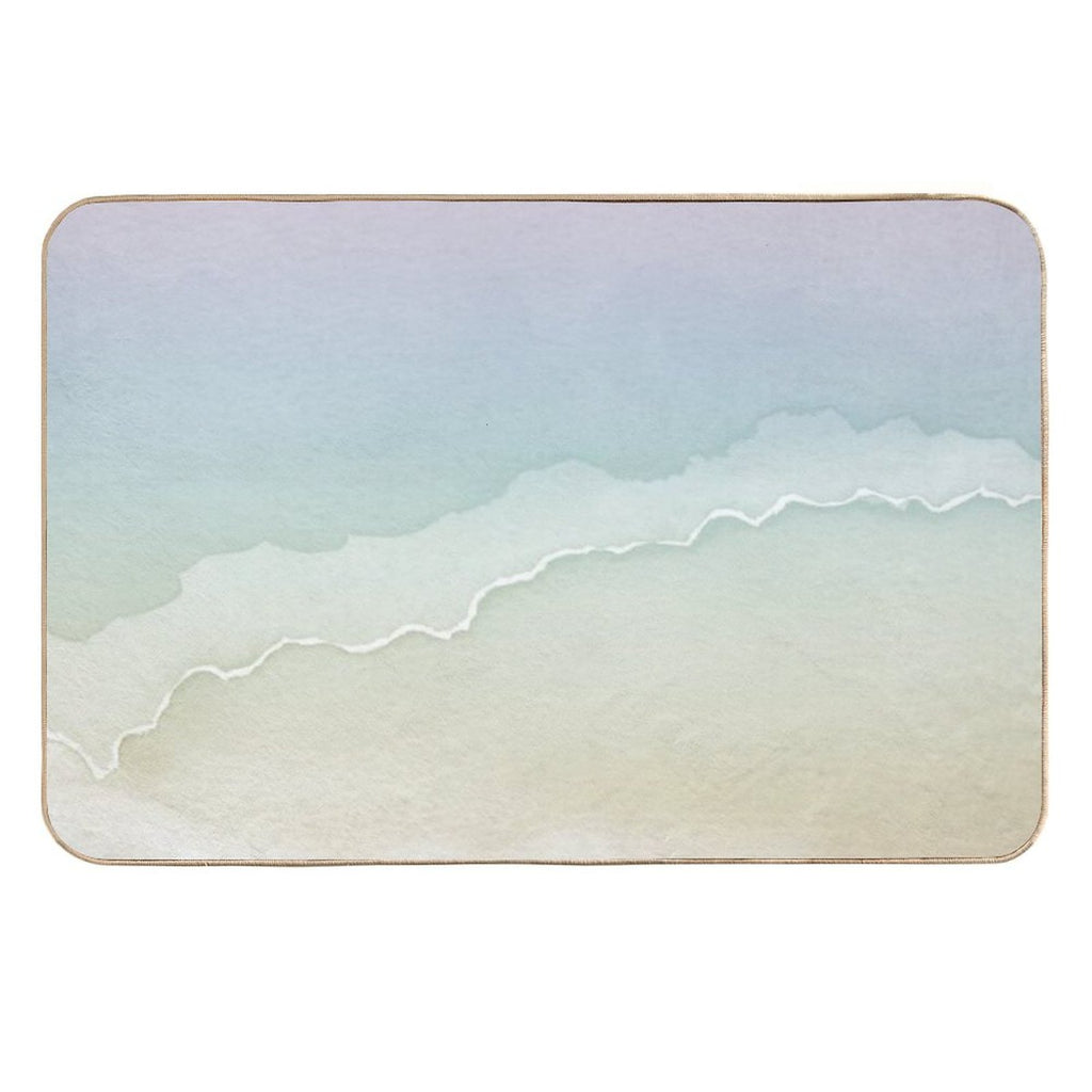 Desert Sunset Abstract Watercolor Painting - Rainbow Sorbet + Snow  Dirt-Trapping Bath Mat