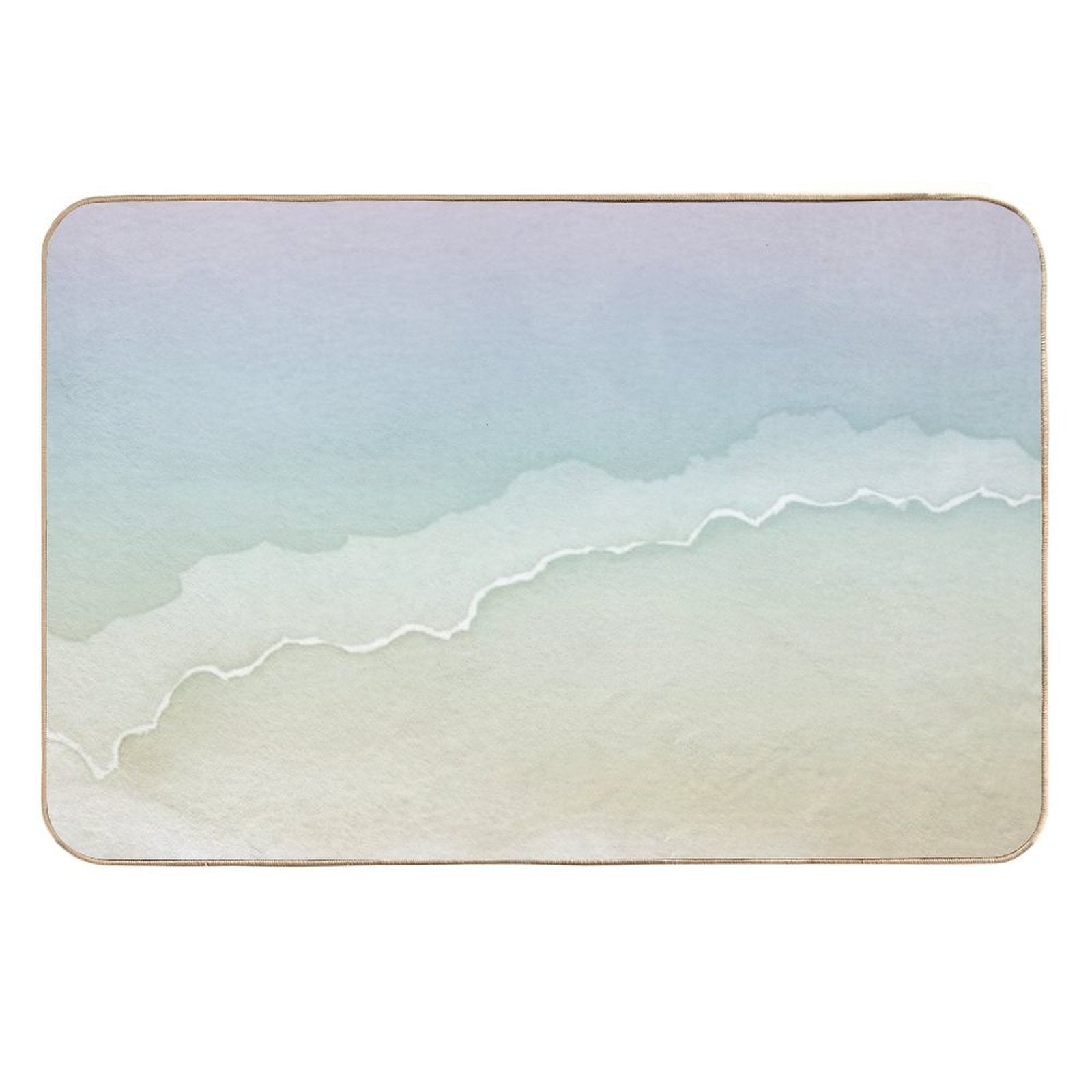 Desert Sunset Abstract Watercolor Painting - Rainbow Sorbet + Snow  Dirt-Trapping Bath Mat