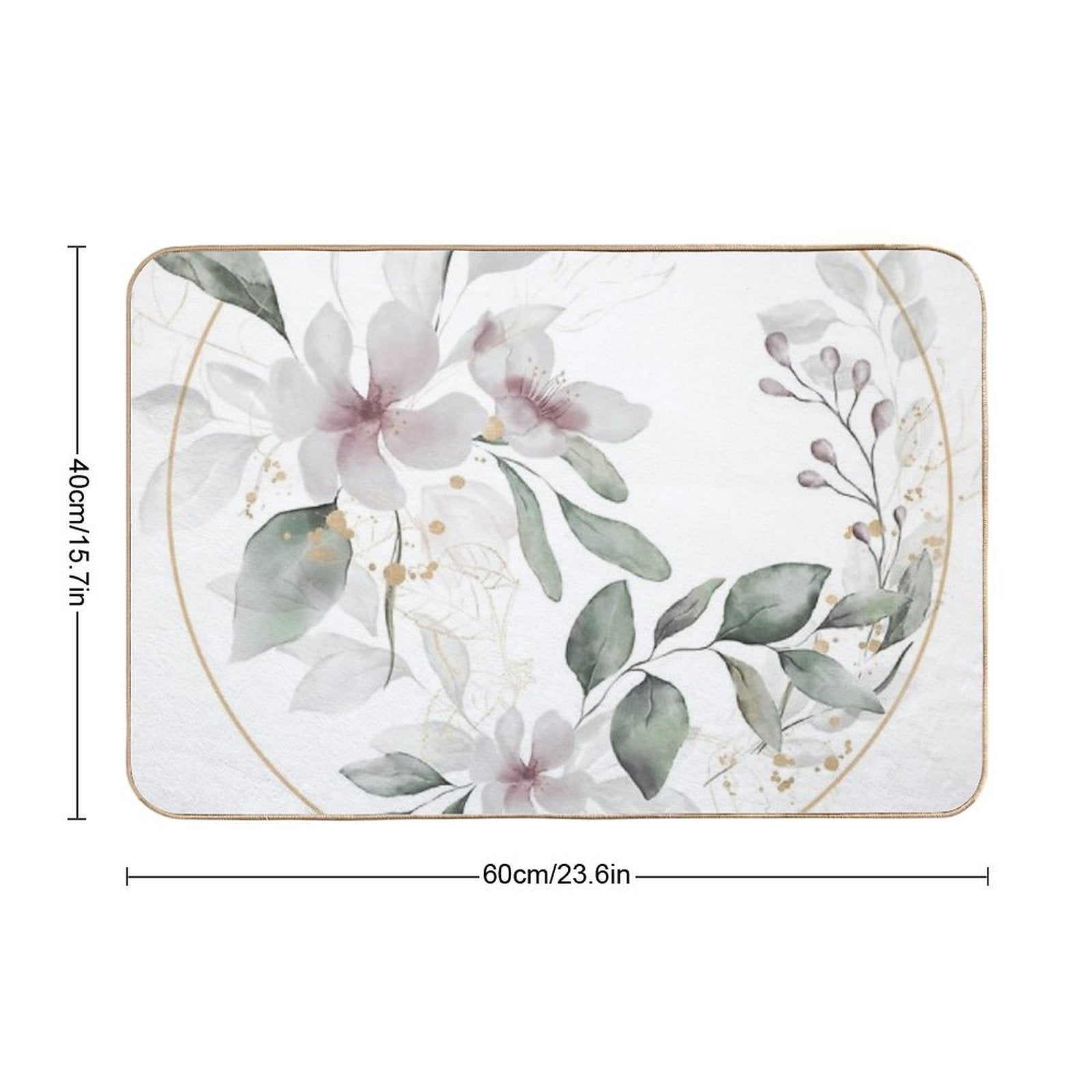 Golden Cicle of Flowers  Eco-Friendly Bath Mat