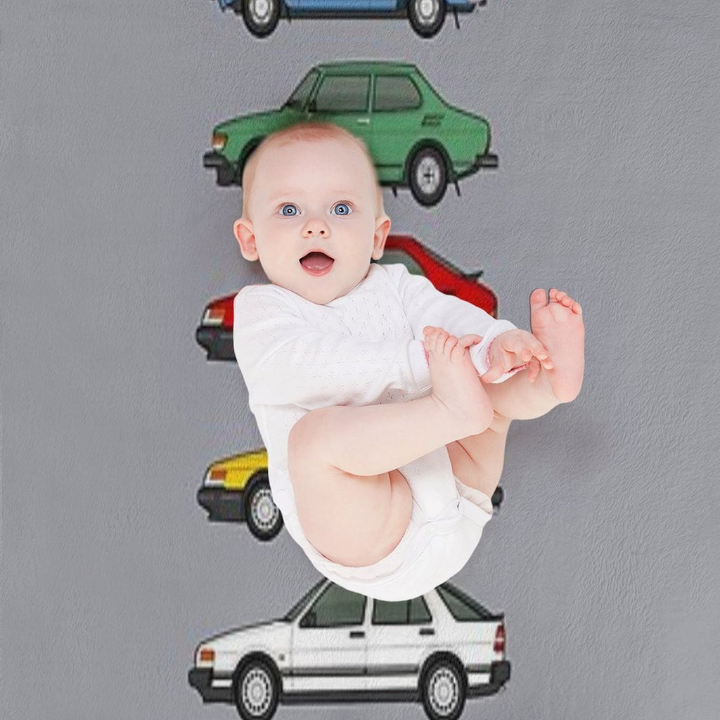 Saab Classic Car Outline Illustration Multi-functional Throw Blanket