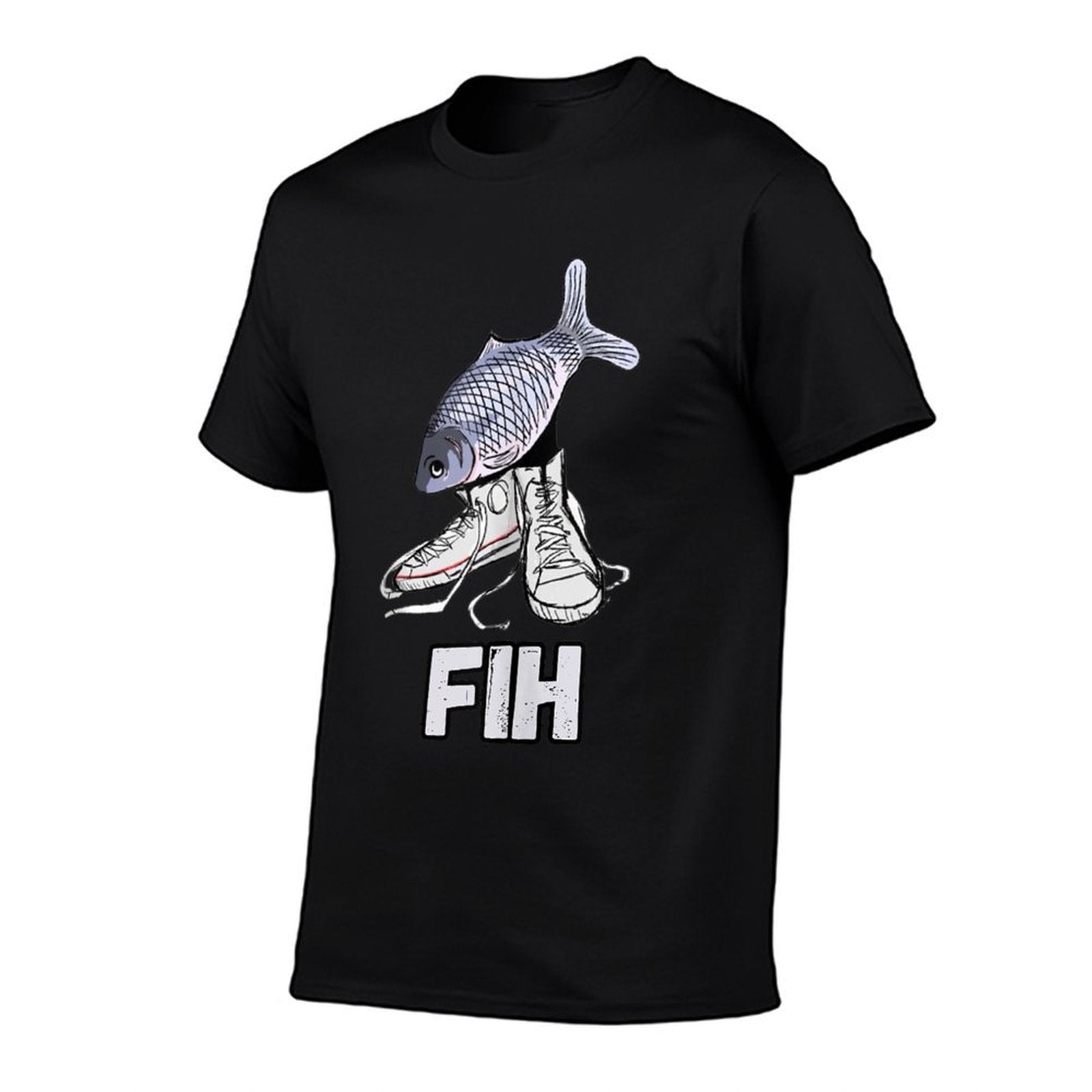 Fih Shoes Funny Misspelled Fish Meme Fih Calling Humor  Oversized Silhouette T-Shirt