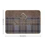 Outlander - Leather And Tartan with Metal Flower Accent  Rapid-Drying Bath Mat