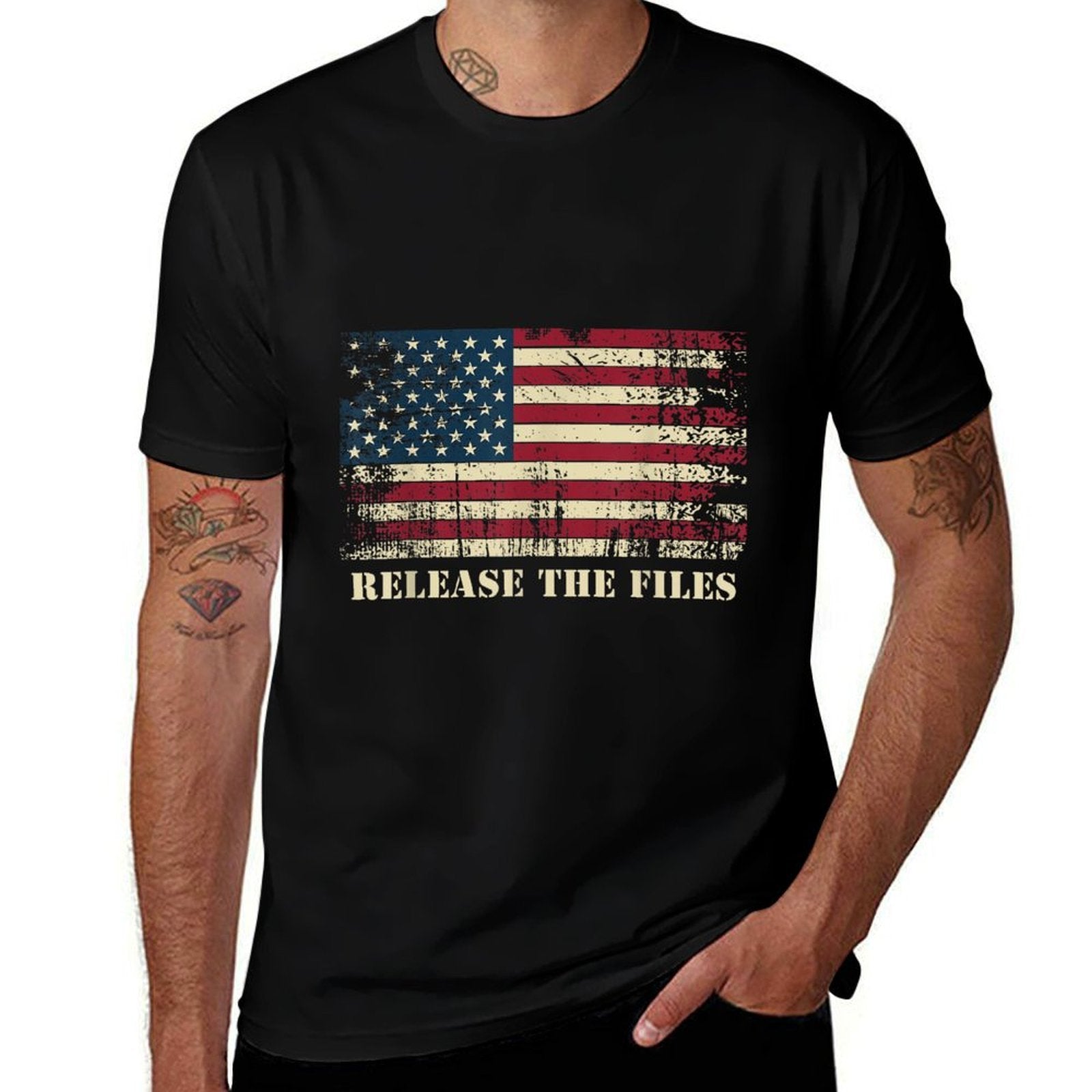 Retro RELEASE THE FILES US Trumpf Protest Meme  Versatile T-Shirt