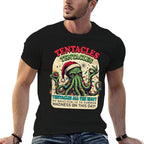 Funny Cthulhu Christmas Tentacles Eldritch Holiday  Heathered Texture T-Shirt