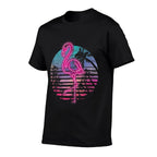 Retro Tropic Flamingo  Cotton T-Shirt
