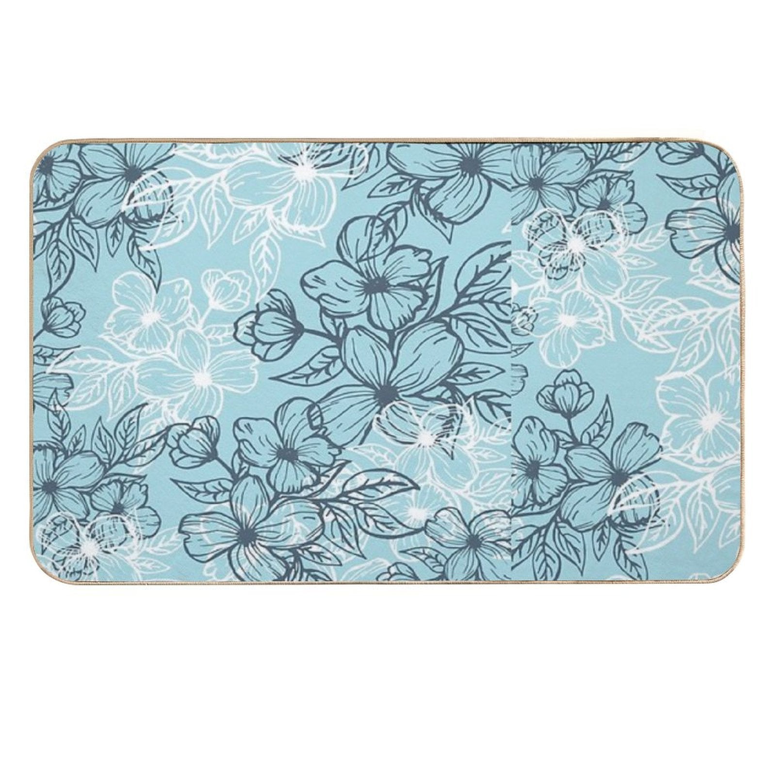 Floral Surface Pattern  Stain-Proof Bath Mat