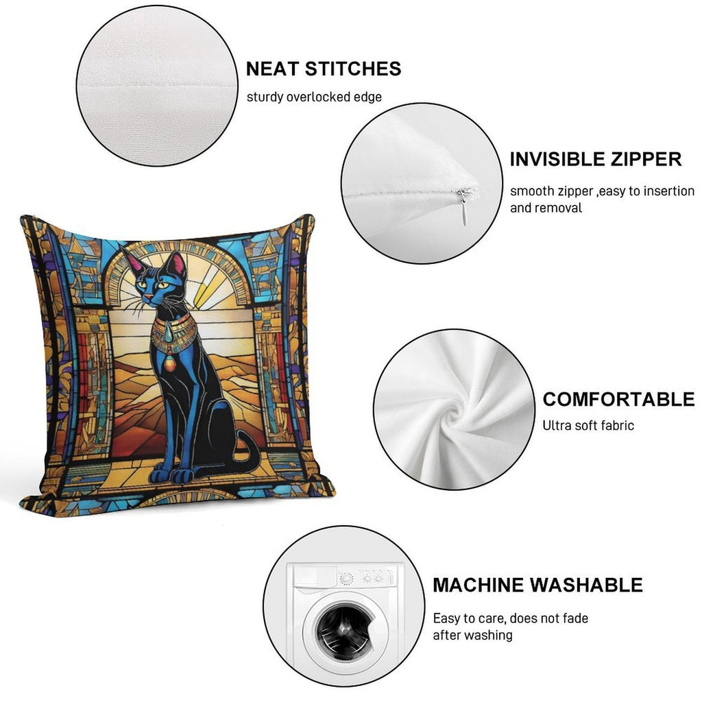 Egyptian Cat. Soft Home Decor Throw Pillow