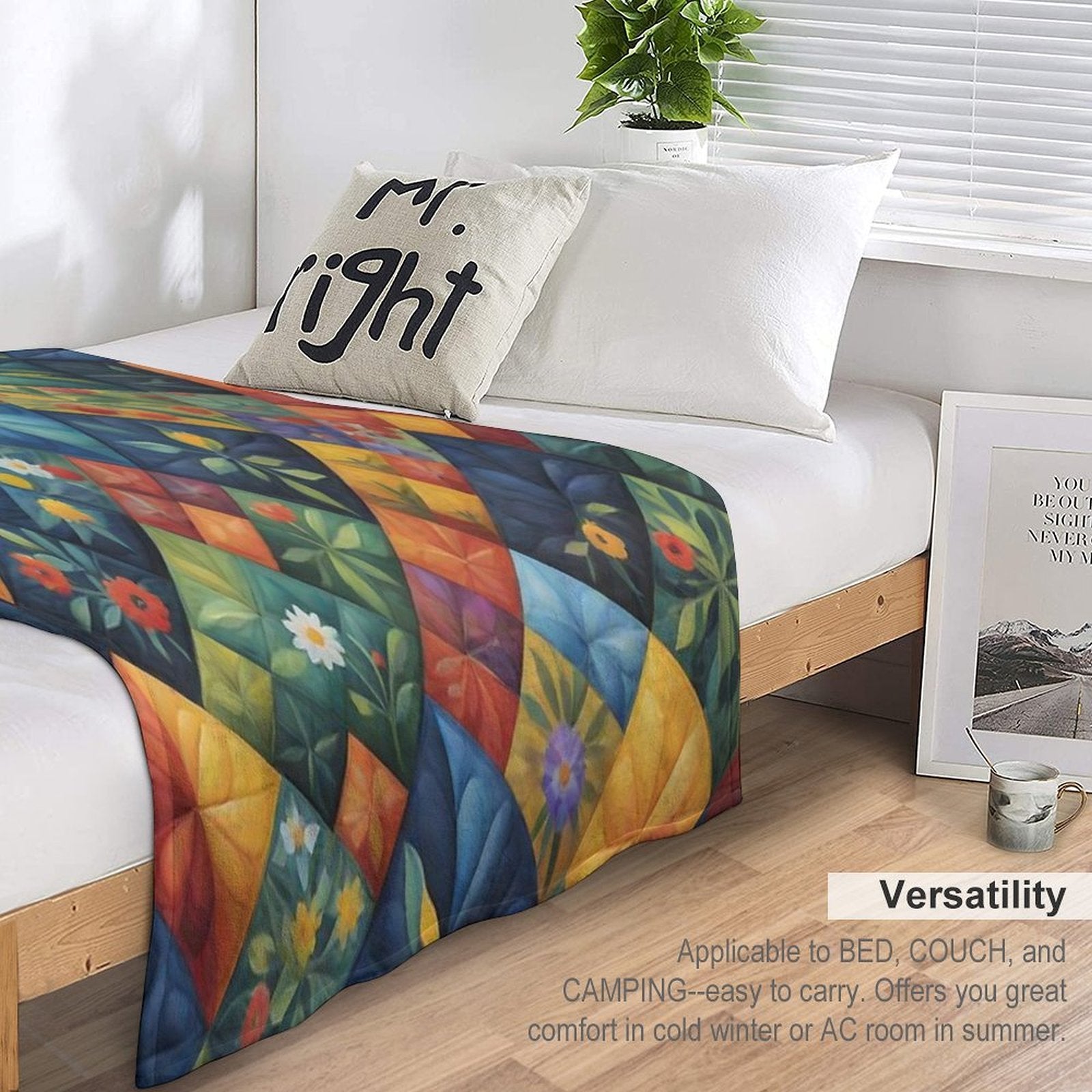 Colorful Quilting Pattren - Quilting Lover - Funny Quilter Versatility Throw Blanket