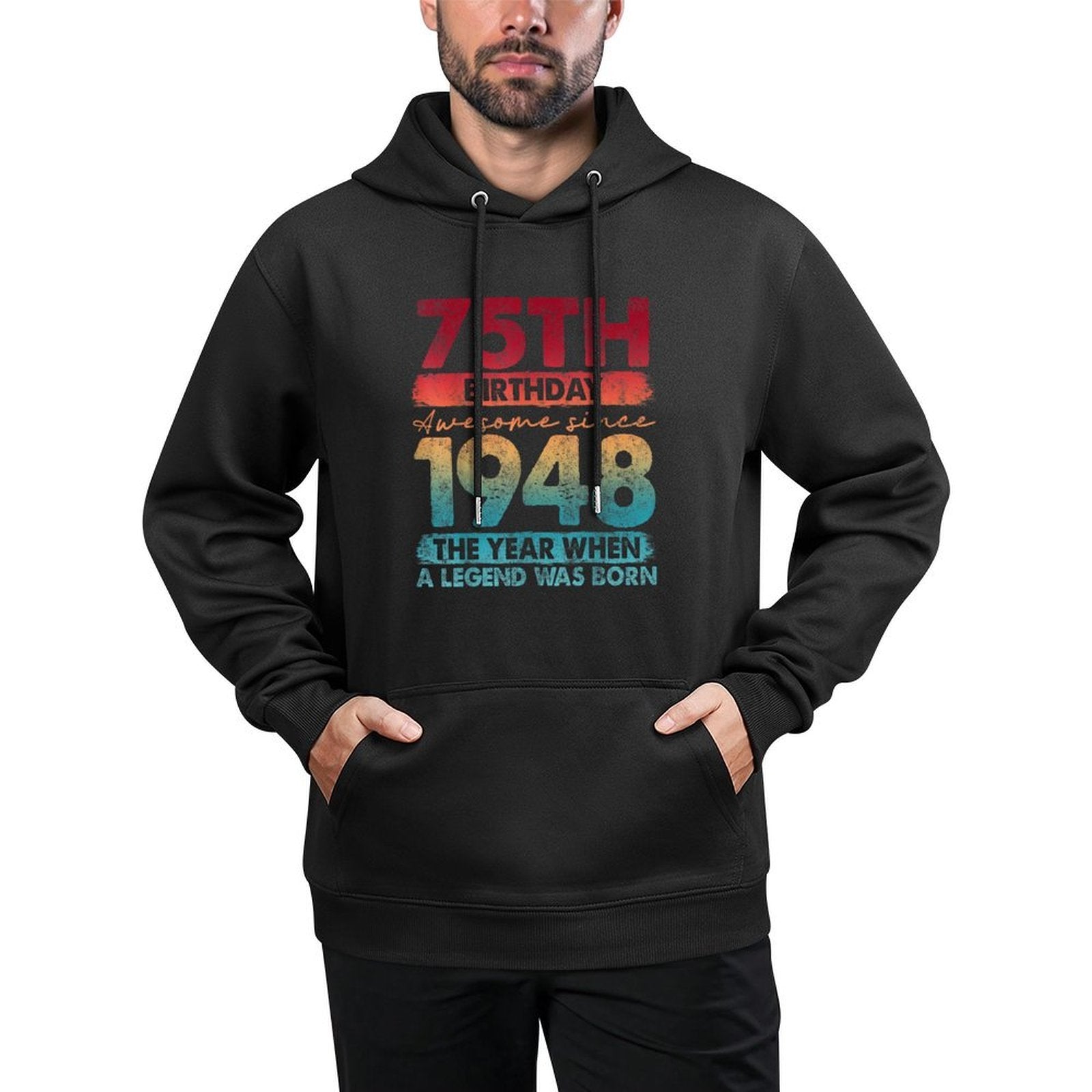 Vintage 1948 75 Year Old Gifts Limited Edition 75th Birthday Cotton-Polyester Blend Hoodie
