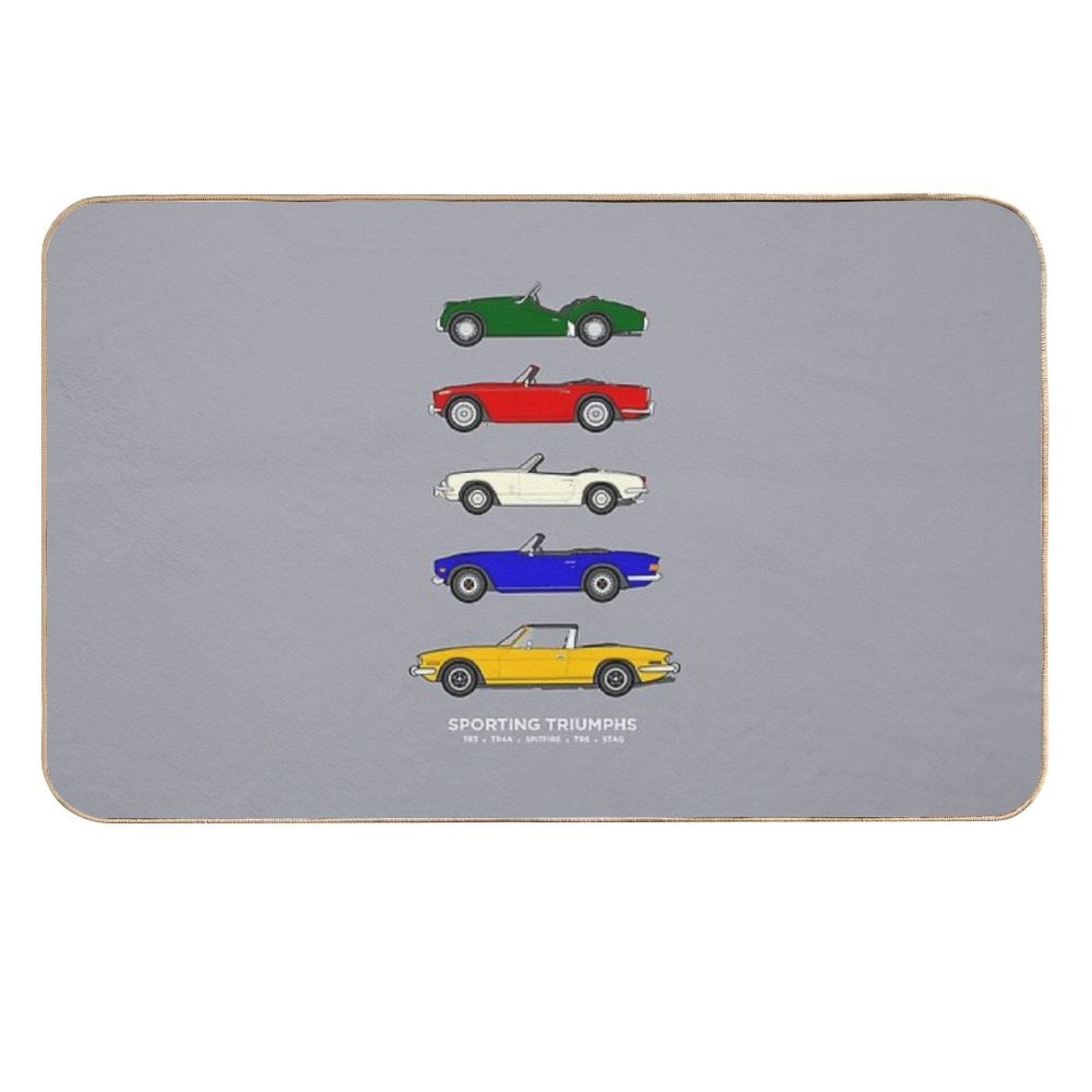 Sporting Triumphs (Triumph Sports Cars) Classic Car Collection  Easy To Clean Bath Mat