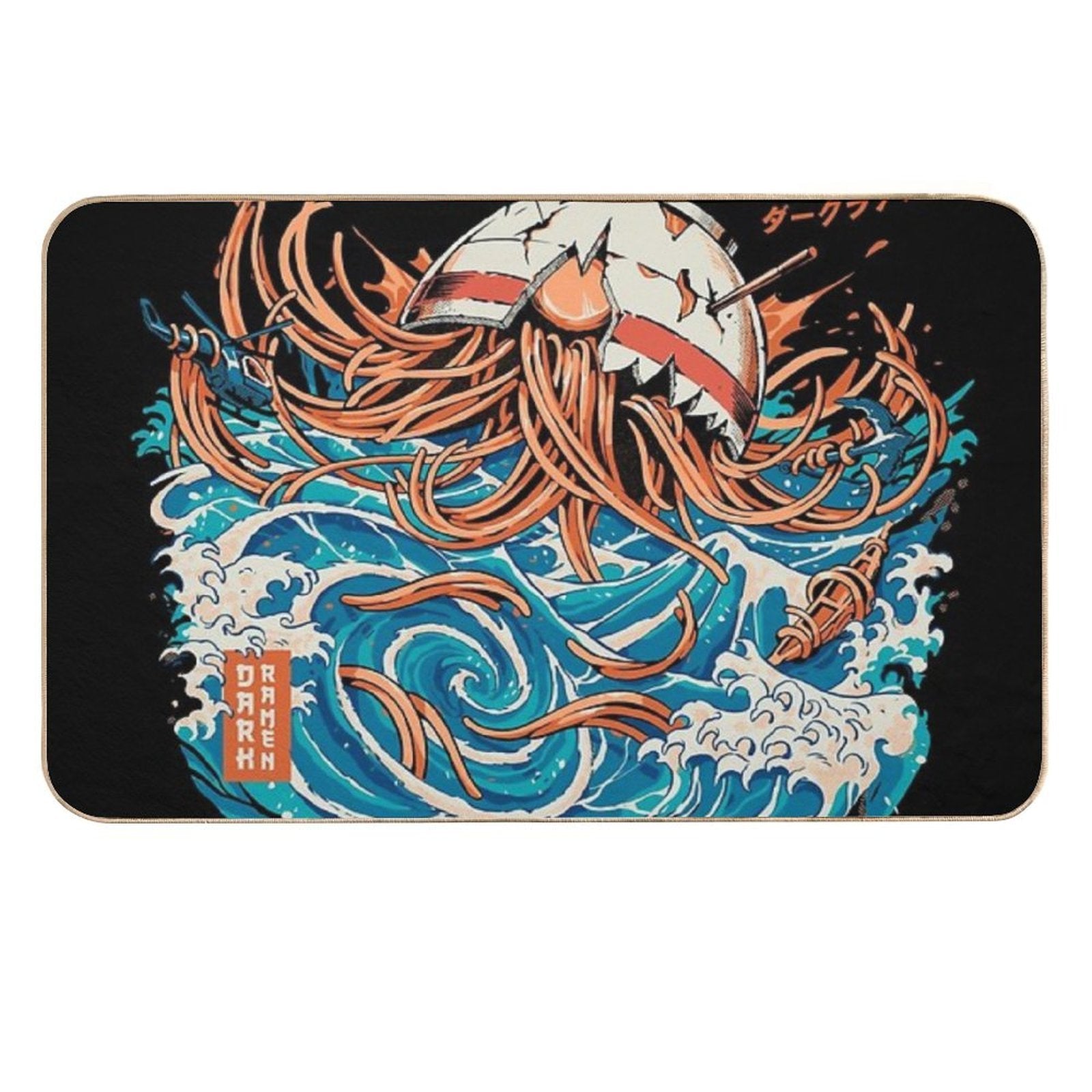 Black Dark Great Ramen Off Kanagawa  Multi-Purpose Bath Mat