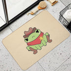 Cute Cowboy Frog  Dirt-Trapping Bath Mat