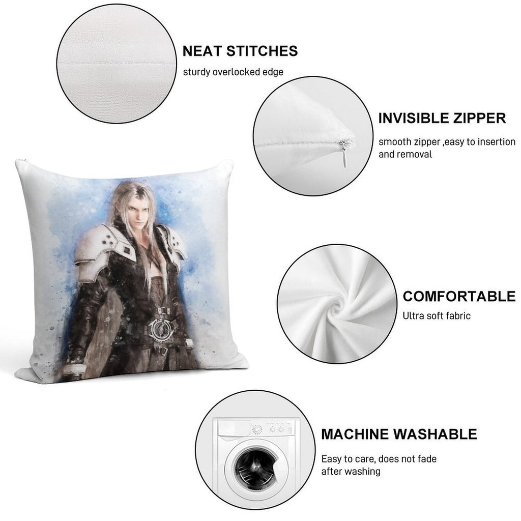 Sephiroth Watercolor Soft Ultra-Soft Texture Throw Pillow