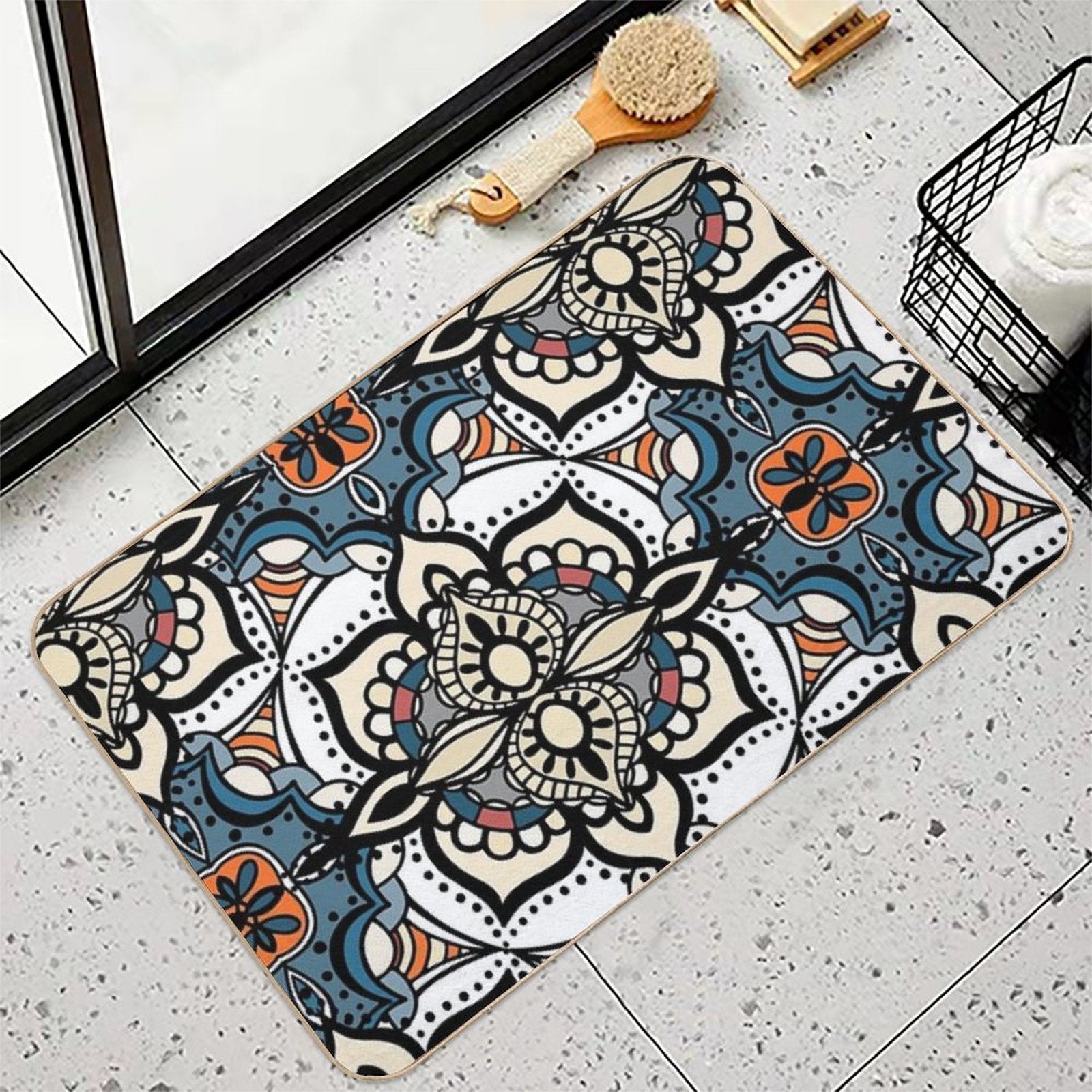 Vintage Mandala Patterns, Spiritual Patterns, Pattern for Meditating People, Cool And Vintage Patterns  Multi-Purpose Bath Mat