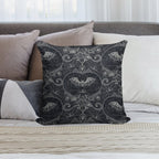 Gothic Halloween Lace - Bats - Black Soft Warmth Comfort Throw Pillow