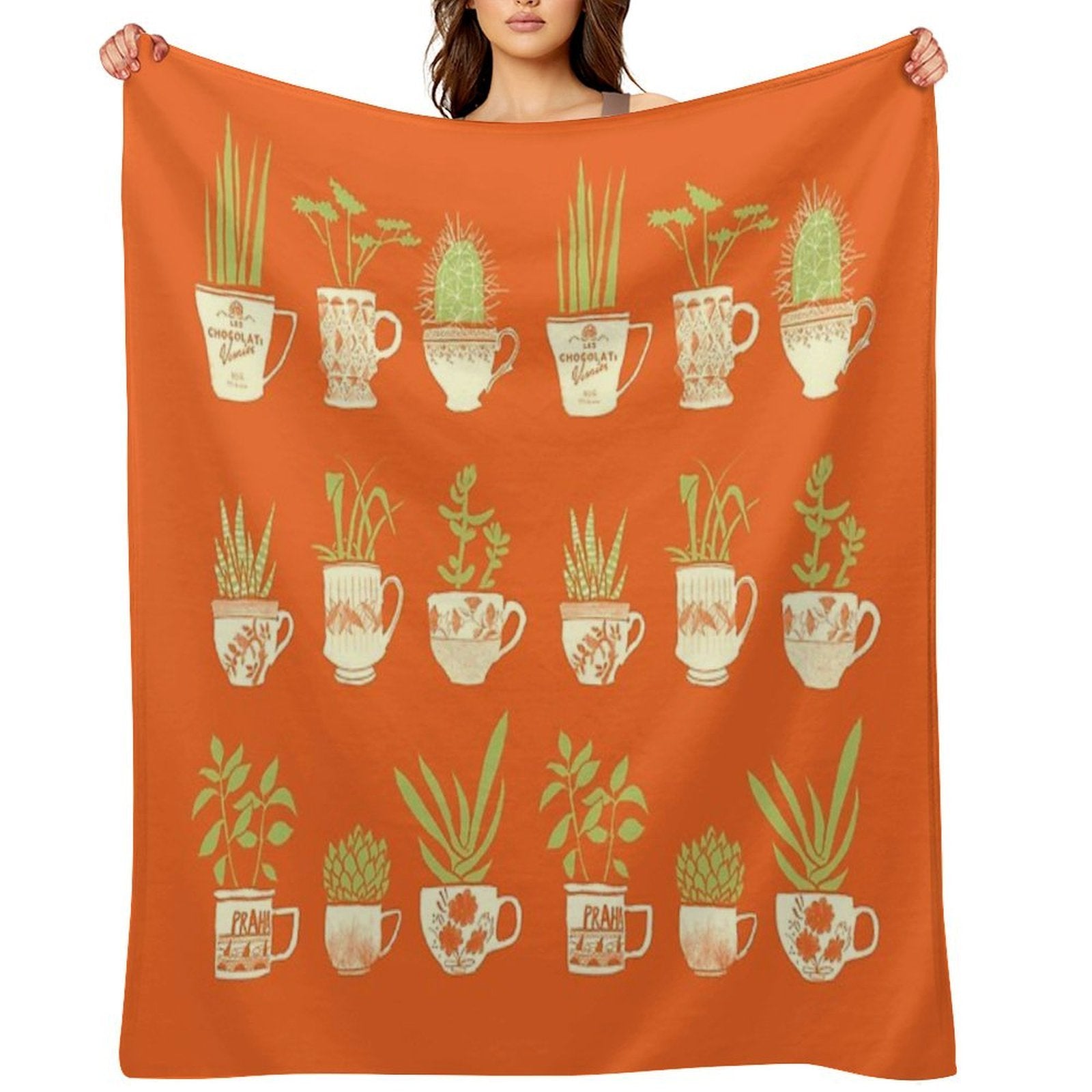 Teacup Succulents Versatility Throw Blanket