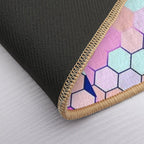 Cute Pastle Hexagon Pattern  Easy Maintenance Bath Mat