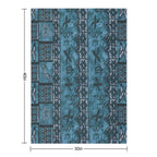Vintage Hawaiian Tapa Ocean Blue Durable Throw Blanket