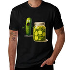 Funny Screaming Pickle Cucumber Jar Joke  Relaxed-fit T-Shirt