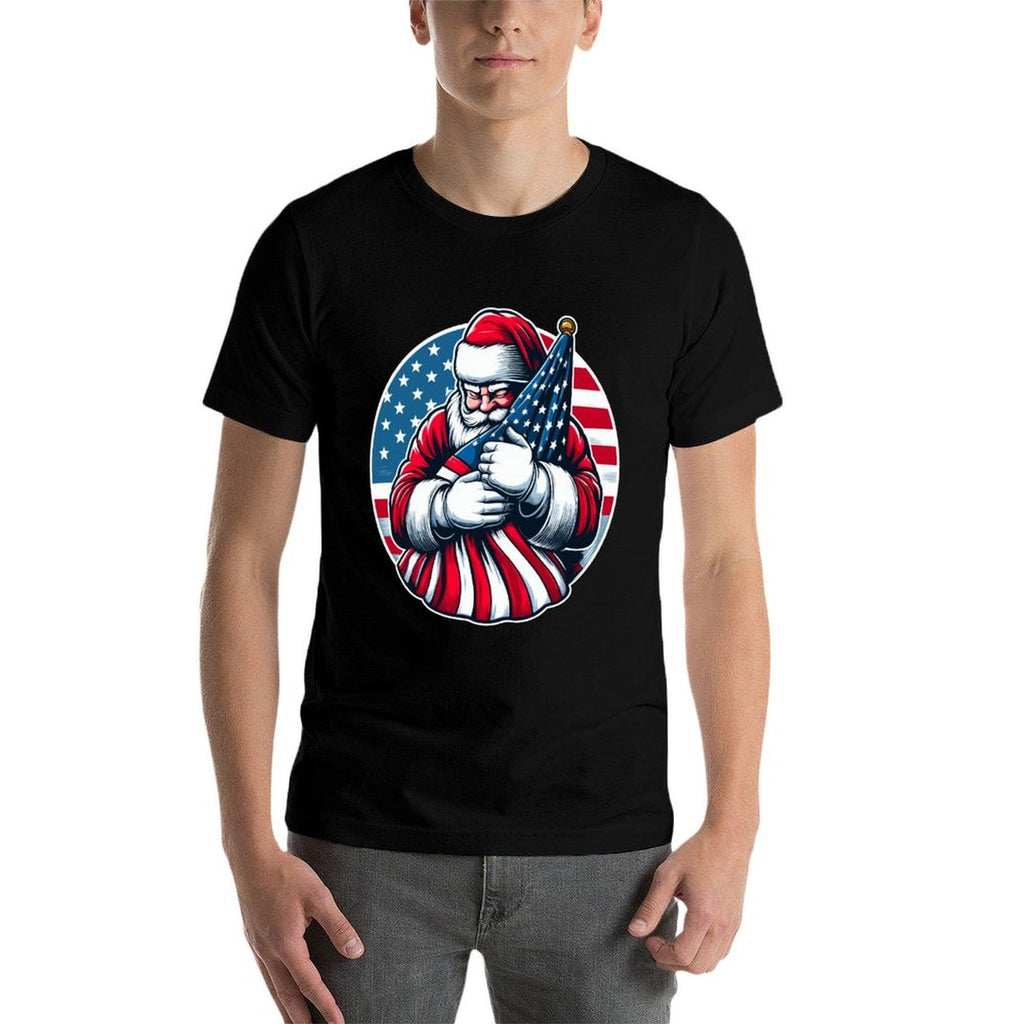 Patriotic Santa Claus For Men Women USA Christmas  Classic T-Shirt