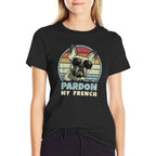 Pardon My French - Retro Funny Frenchie  French Bulldog Men Women Girls Kids  Quick-drying T-Shirt