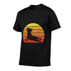 Retro Vintage French Bulldog Yoga Funny French Bulldog  Oversized Silhouette T-Shirt
