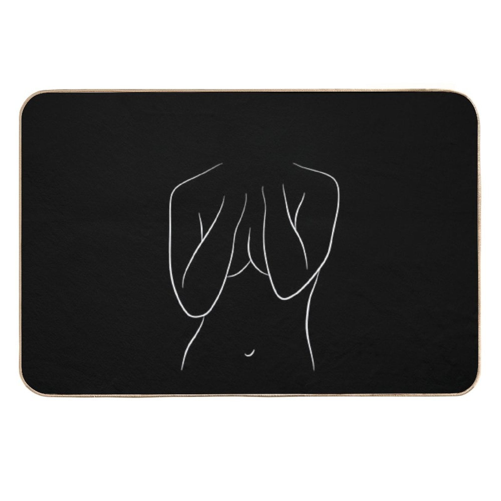 Naked Girl Line Art Drawing - Bashful Brianna  Rapid-Drying Bath Mat