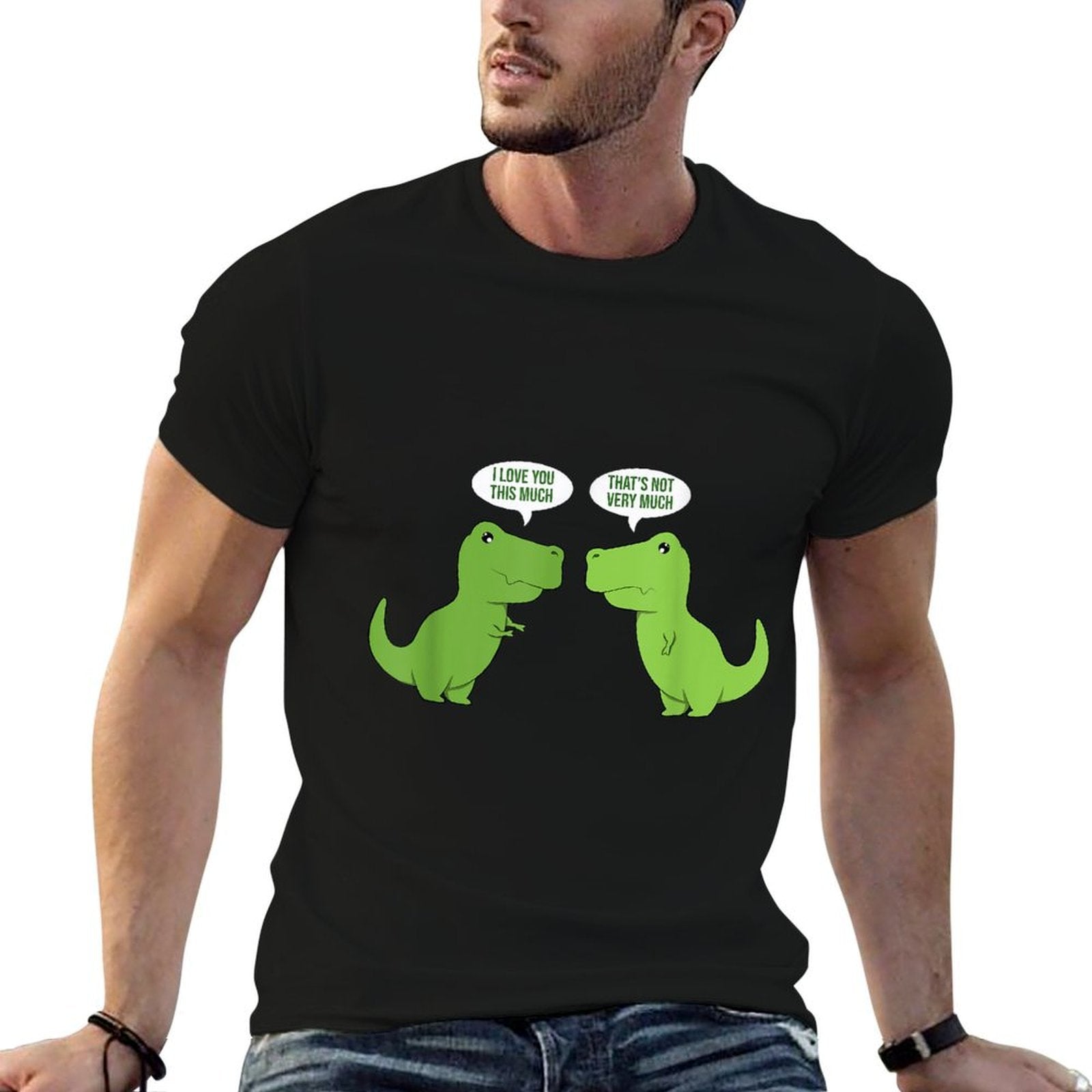 Funny Cute T-Rex - Dinosaur - Funny Text - Humour - Happy  Trendy Pattern T-Shirt