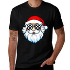 Race Car Racetrack Christmas Santa Checkered Racing  Oversized Silhouette T-Shirt
