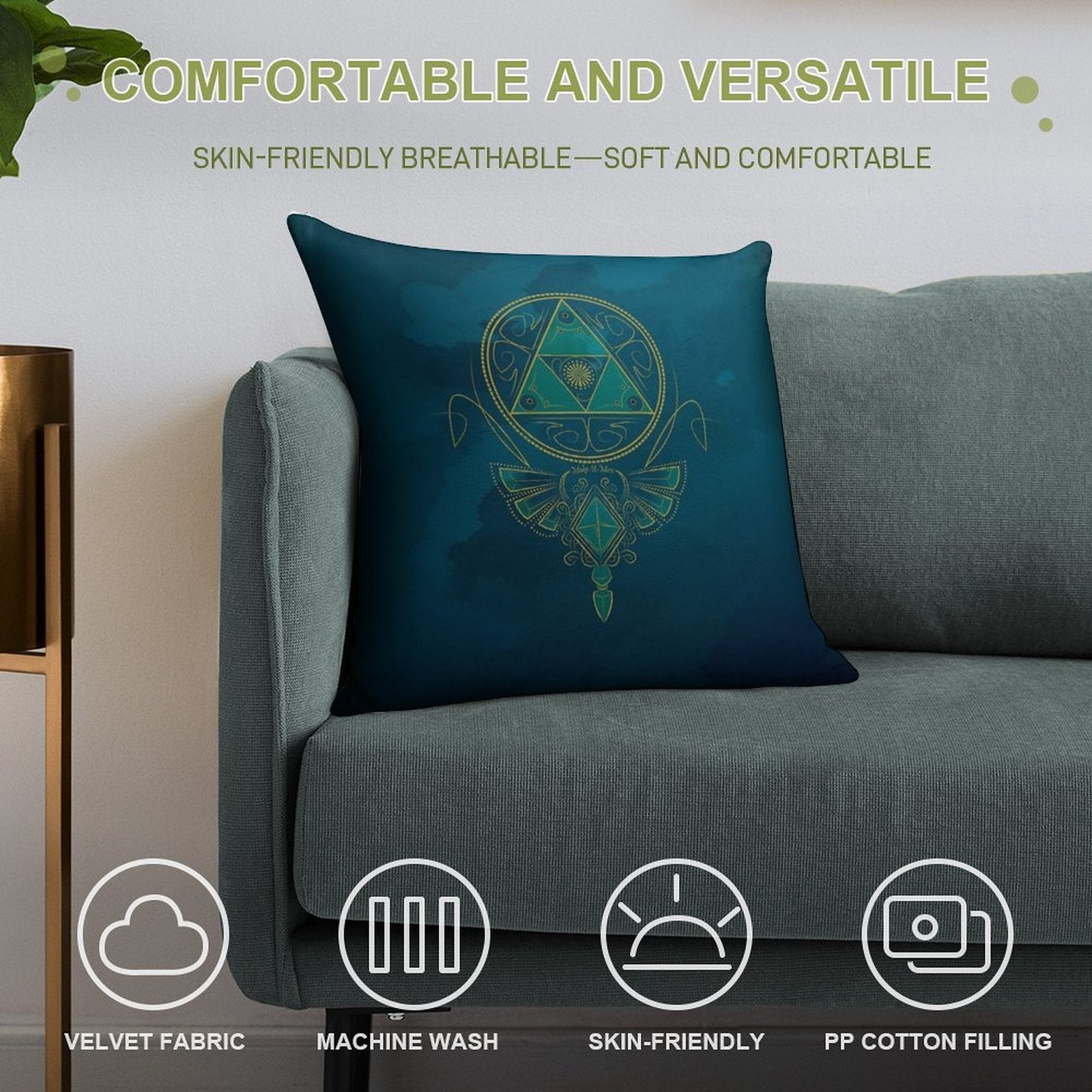 ~Blue Wisdom~ Soft Bedroom Essential Throw Pillow