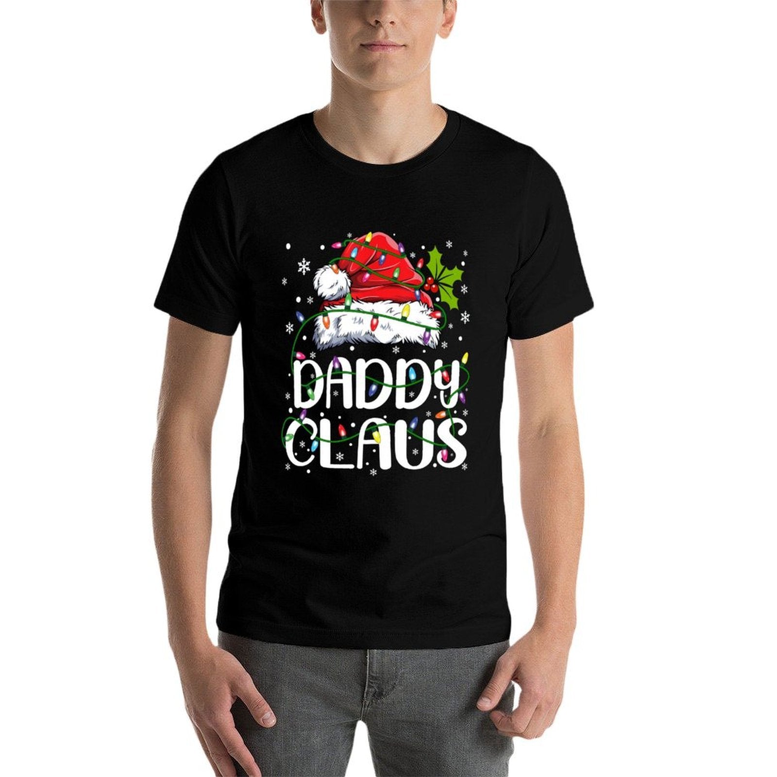 Daddy Claus Christmas Lights Pajama Family Matching  Moisture-wicking T-Shirt
