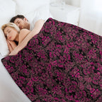 Pink Vines And Lace Easy Care Throw Blanket