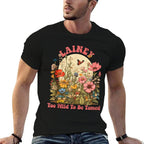 LAINEY Name Cute Retro Girls Wildflower LAINEY Name  Cotton T-Shirt