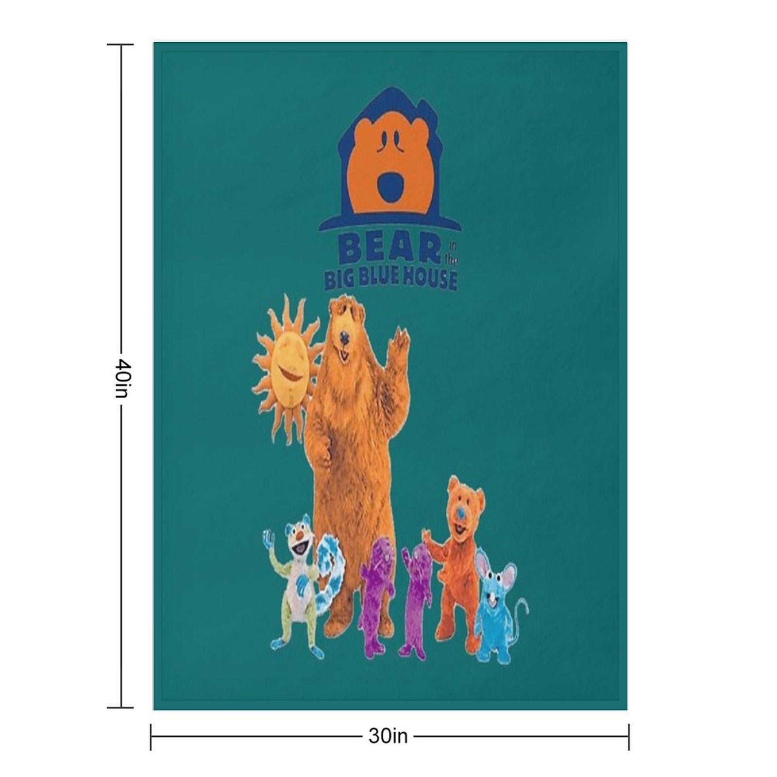 Family Bear in The Big Blue House104 Compact Throw Blanket