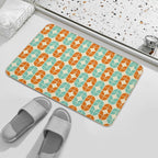 Groovy 1960’s Inspired Retro Vintage Design in Orange And Teal  Versatile Bath Mat