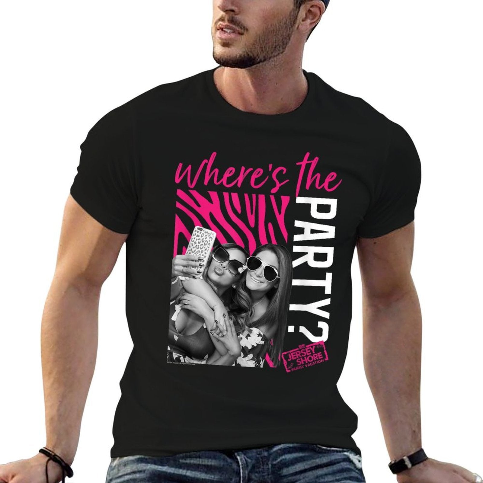 Jersey Shore Snooki  Sammi Pink Zebra Print Reality TV  Graphic-printed T-Shirt
